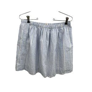 J. Crew Blue White Stiped Pull On Elastic Waist Mini Skirt 100% Cotton, 4